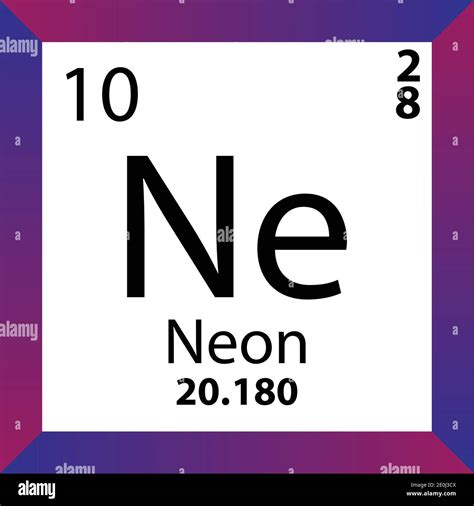 Ne Neon Chemical Element Periodic Table. Single vector illustration ...