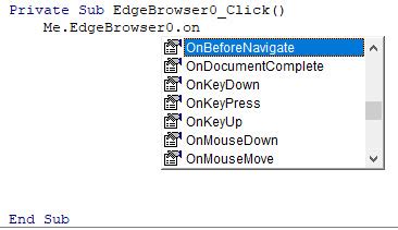 MS Access Edge Browser Control VBA 的图像结果