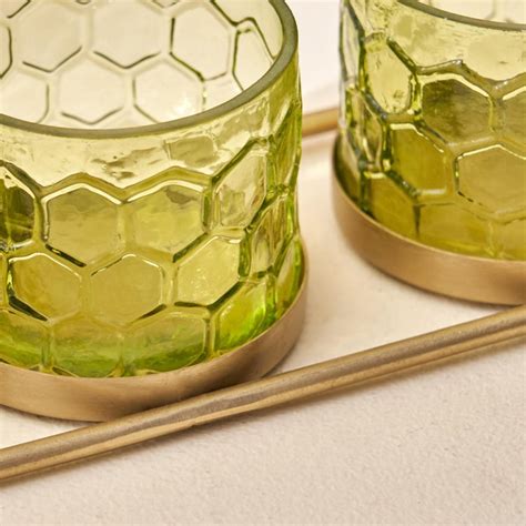 Buy Brian Glass Honeycomb T-Light Holder from Home Centre at just INR 999.0