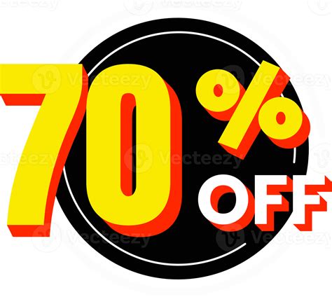 70 percent off discount number with circle element 12300366 PNG