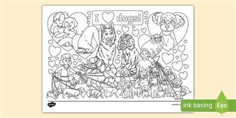 I Love Dogs Colouring Page, Dogs Colouring,dogs - Twinkl