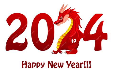 Premium Vector | Chinese happy new year 2024 cute dragon greeting card ...