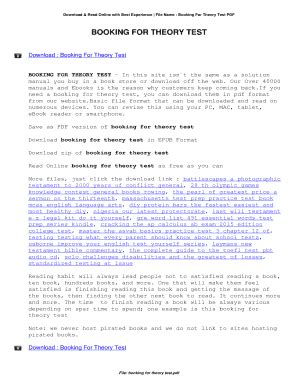 Theory Test Booking 的图像结果