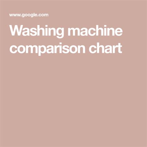Image result for Washing Machine Comparison Chart