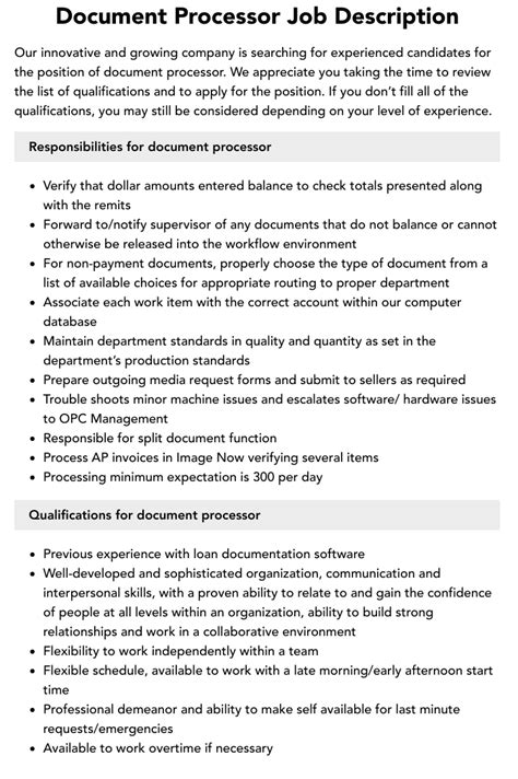 Image result for Data Processor Job Description