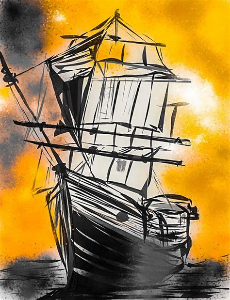 SHSWorks Digital Reprint | Fengshui - Vastu Ship | Unframed Wall Art ...