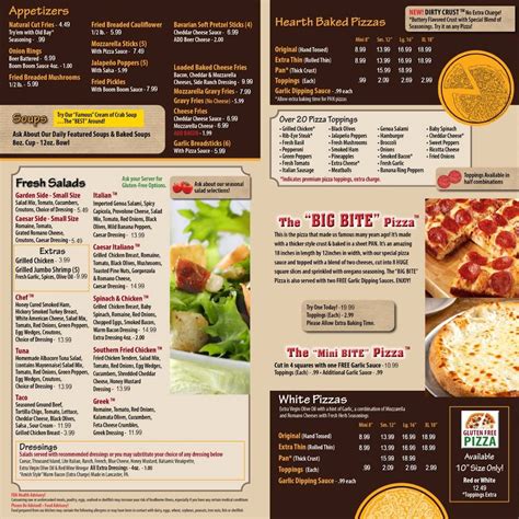 Menu at Golden Crust Pizza pizzeria, Red Lion