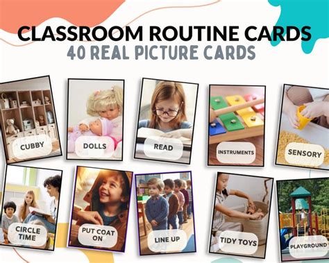 Classroom Routine Cards Daycare / Preschool / Kindergarten / Montessori ...