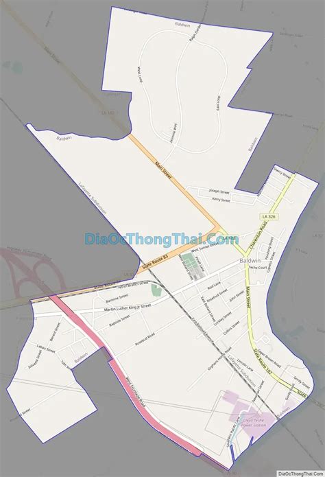 Map of Baldwin town, Louisiana - Thong Thai Real