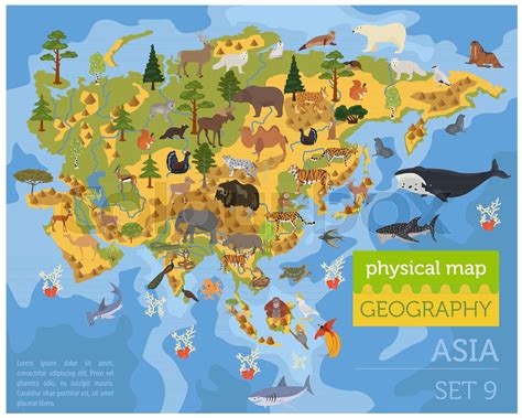 Physical Map Of Asia For Kids