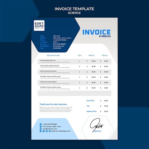 Science and tech invoice template | Free PSD