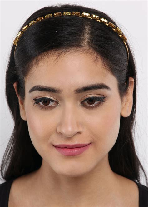 Get Gold Plated Yellow Brick Stone Hairband at ₹ 1530 | LBB Shop