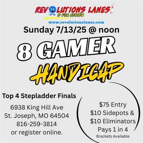 Handicap 8 Gamer - top 4 stepladder finals, 6938 King Hill Avenue ...