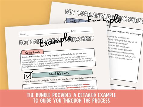 DBT Cope Ahead Skill Worksheet Bundle Instant Download Emotional ...