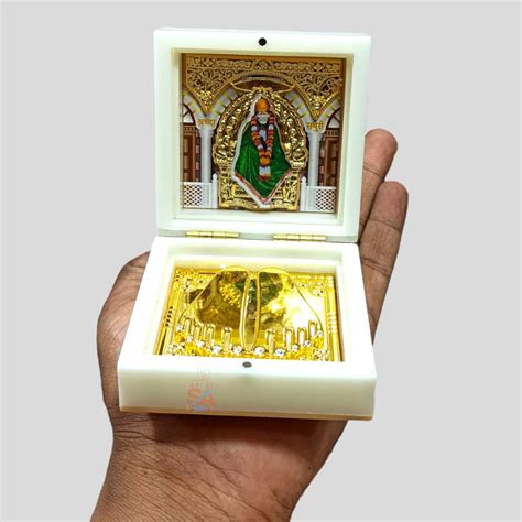 Buy Sai Amrut Gifts Gold Plated Shirdi Sai Baba Idol with Paduka Gift ...