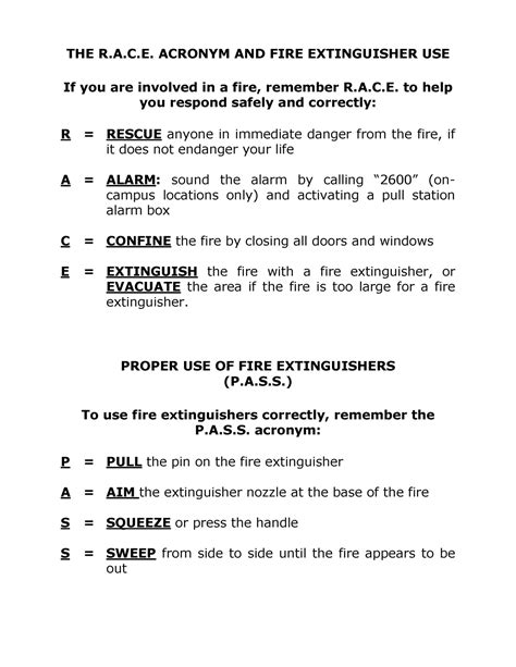 Fire Alarm Race Acronym at Susan Mcdaniel blog