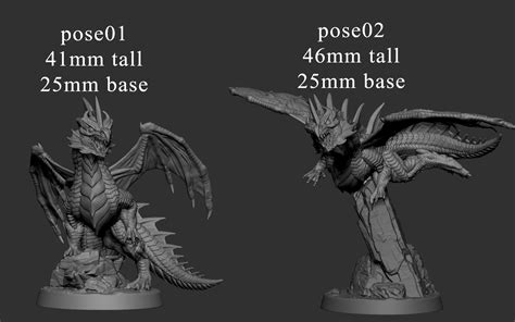 Exclusive RED DRAGON (Young, Adolescent, Adult, Elder) (7 poses) STL ...