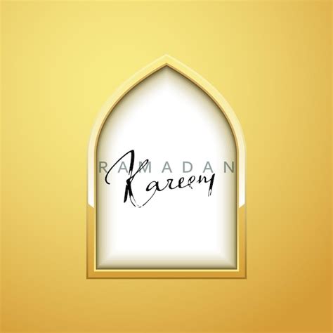 Ramadan kareem holiday design golden arabic window frame. celebrate ...