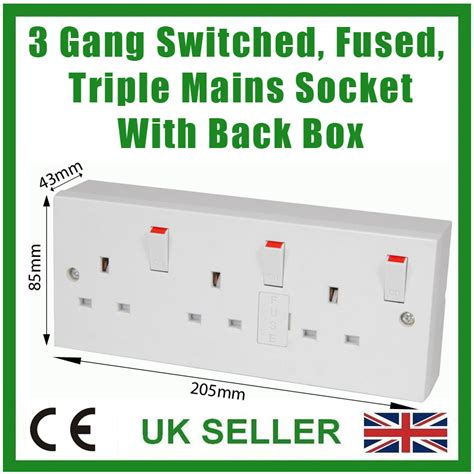 13A 2 Gang Power Outlet 2 Gang White Switched 13A Double UK Wall Socket ...