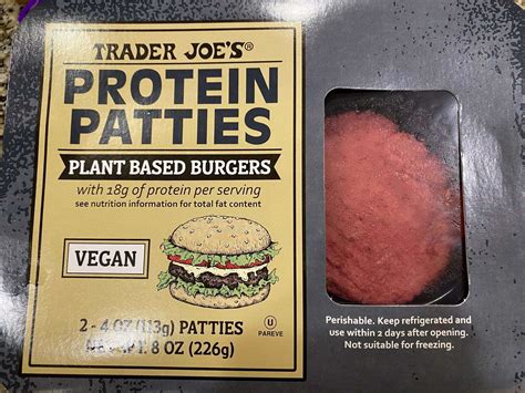 Trader Joe's Protein Patties Plant Based Burger Review - Club Trader Joe's