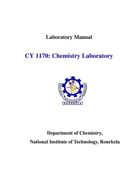 CY 1170 Chemistry Laboratory Manual - Laboratory Manual CY 1170 ...