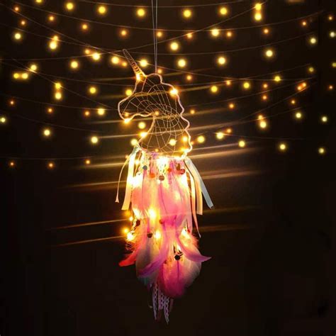 Night Light Feather Dream Catcher, A Gift For Girls 【通販激安】