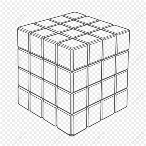 Rubik S Cube To Color Outline Sketch Drawing Vector Rubiks Cube ...