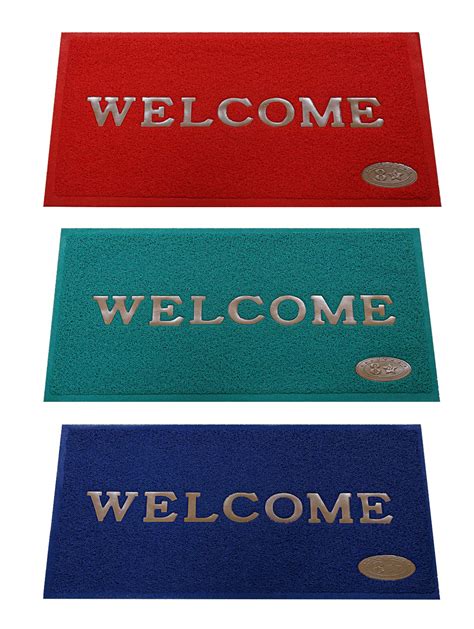 Buy Kuber Industries PVC Anti Skid 3 Pieces Large Size Welcome Door Mat ...