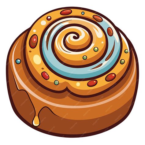 Cinnamon roll clipart cartoon style vector illustration | Premium AI ...