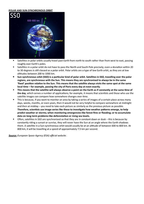 Polar SUN Synchronous Orbit - POLAR AND SUN-SYNCHRONOUS ORBIT ...