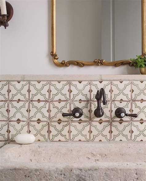 Spanish Style Tile Bathroom Decor