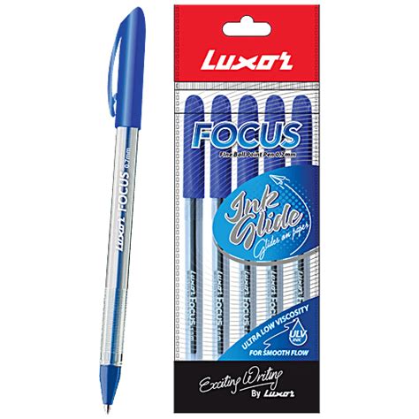 Buy Luxor Focus Fine Ball Point Pen - Blue, 0.7 mm, Ink Glide, For ...
