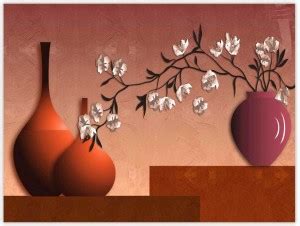 Beautiful Flower ART Sparkle Coated Self Adesive Poster Without Frame ...