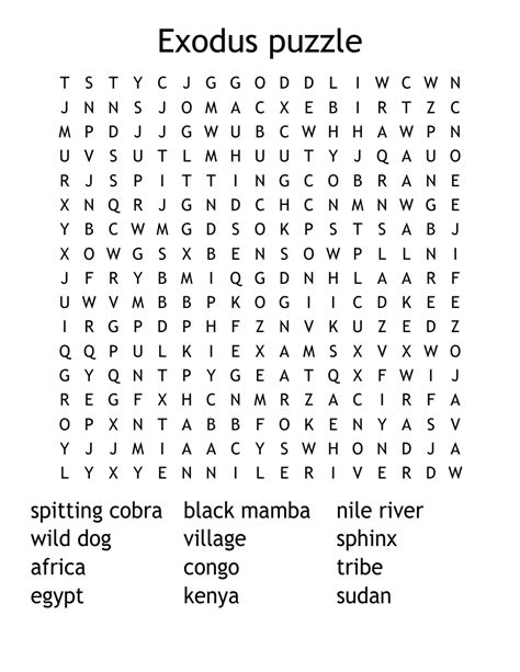 One Of 10 In Exodus Crossword - prntbl.concejomunicipaldechinu.gov.co
