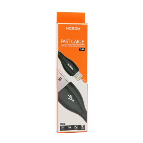 USB data kabal Moxom CC-64 FAST za Iphone lightning 1m crni - Mob-Shop