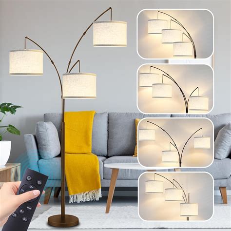 Arc Floor Lamp for Living Room with Remote Control, Dimmable Modern Mid ...