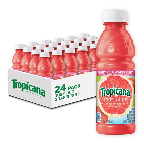 Tropicana 100% Ruby Red Grapefruit Juice, Single Serve, 10 Fl Oz ...