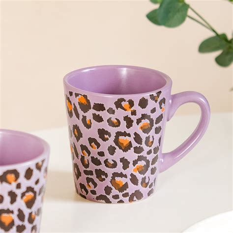 Set Of 6 Leopard Print Ceramic Coffee Mug 220ml Online - Premium Coffee ...