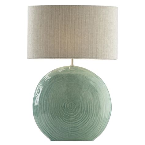 Emerald Green Large Ceramic Table Lamp, Signed L. Drimmer at 1stDibs