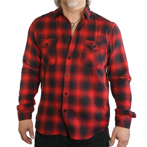 Gorilla Biker Red & Black Flannel Shirt by Lethal Threat - Shop at ...