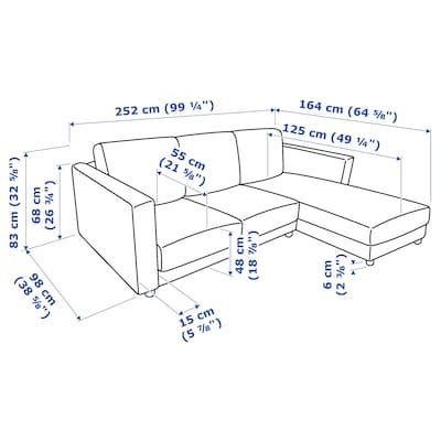 VIMLE 3-seat sofa with chaise longue, Hallarp beige - IKEA
