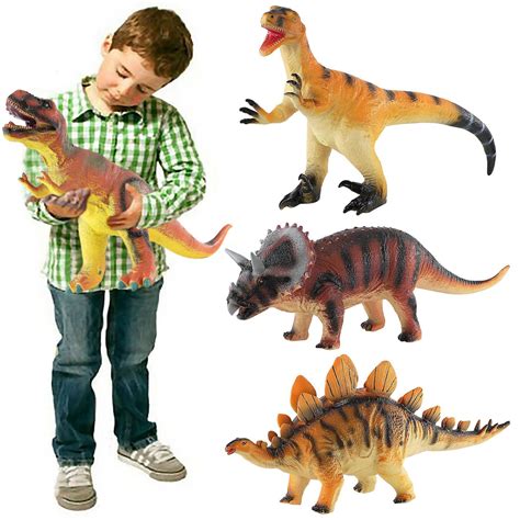 Buy Set of 4 Large 36cm Soft Foam Rubber Stuffed Dinosaurs Play Toy ...