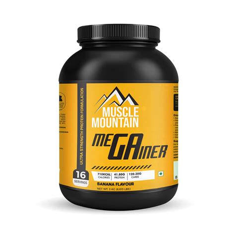 Buy Muscle Mountain MEGAiner Mass Gainer Powder with Amino Acids | 41 ...