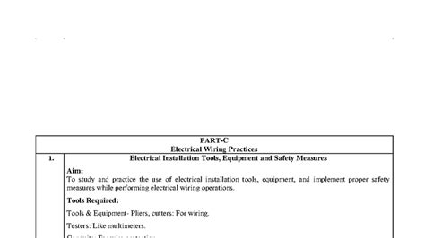 EEE 101: Electrical Wiring Practices and Safety Measures - Studocu