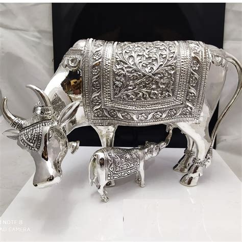 Buy quality 925 Pure Silver Cow & Calf In Antique Carvings PO-174-62 in ...
