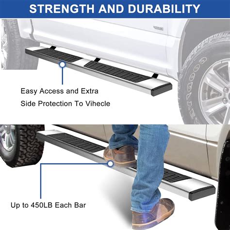 Buy BoardRoad 6.5'' Running Board Side Step Nerf Bars Silver Fits 2015 ...