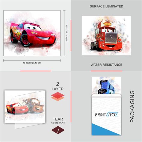Print A To Z - Cars Movie Poster, Cars Watercolor Wall Decor Prints ...