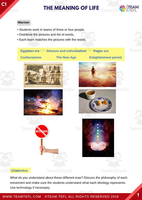 The Meaning of Life | Advanced Lesson Plan by Teach Simple