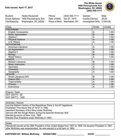 Image result for College Transcript Example
