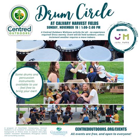 Drum Circle at Calvary Harvest Fields | Centred Outdoors
